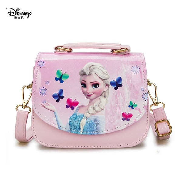 Disney Kindergarten Girl Frozen Princess Shoulder Bag PU Children cartoon Elsa Handbags Travel Outlet Crossbody Bag