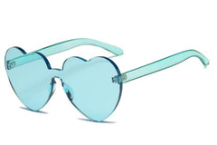 New Fashion cute sexy retro Love Heart  Rimless Sunglasses Women Luxury Brand Designer Sun glasses Eyewear Candy Color UV400