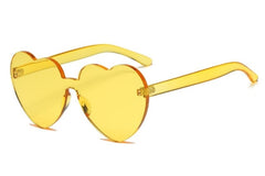 New Fashion cute sexy retro Love Heart  Rimless Sunglasses Women Luxury Brand Designer Sun glasses Eyewear Candy Color UV400