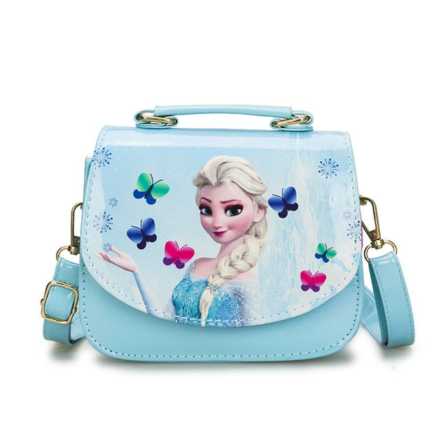 Disney Kindergarten Girl Frozen Princess Shoulder Bag PU Children cartoon Elsa Handbags Travel Outlet Crossbody Bag