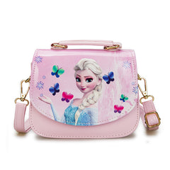 Disney Kindergarten Girl Frozen Princess Shoulder Bag PU Children cartoon Elsa Handbags Travel Outlet Crossbody Bag