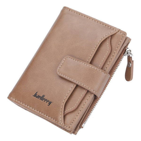 Baellerry Men Wallets Fashion Short Desigh Zipper Card Holder Men Leather Purse Solid Coin Pocket High Quality Male Purse