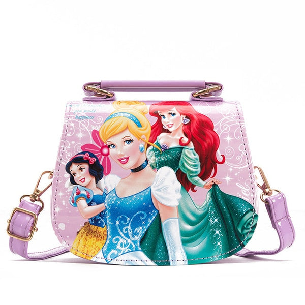 Disney Kindergarten Girl Frozen Princess Shoulder Bag PU Children cartoon Elsa Handbags Travel Outlet Crossbody Bag