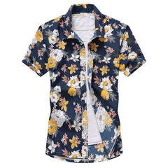 Pink Hawaiian Beach Short Sleeve Shirt Men 2020 Summer Fashion Palm Tree Print Tropical Aloha Shirts Mens Party Holiday Chemise