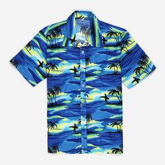 Pink Hawaiian Beach Short Sleeve Shirt Men 2020 Summer Fashion Palm Tree Print Tropical Aloha Shirts Mens Party Holiday Chemise