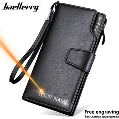 Baellerry Men Wallets Long Style High Quality Card Holder Male Purse Zipper Large Capacity Brand PU Leather Wallet For Men