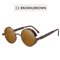 Metal Steampunk Sunglasses Men Women Fashion Round Glasses Brand Design Vintage Sun Glasses High Quality Oculos de sol