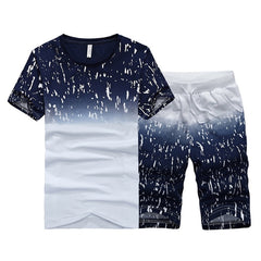 Summer New Men's Set Short Casual Suits Sportswear Mens Clothing Man Two Pieces Fashion Print Sets Male sweatshirt Men Brand 4XL