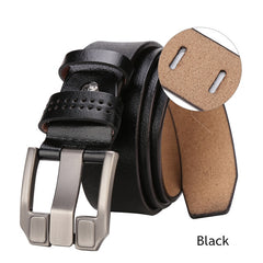 BISON DENIM Men Belt For Men Cowskin Genuine Leather Personality Men belt Buckle Quality Male Brown Strap Vintage Jeans N71223