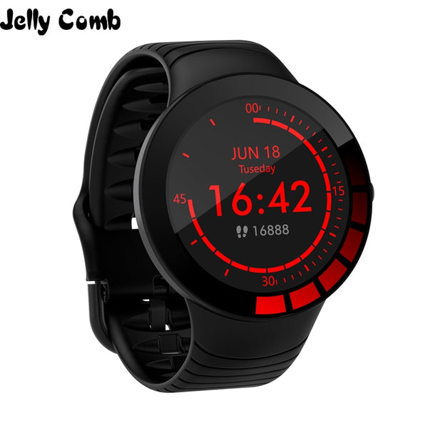 Jelly Comb Men Sport Smart Watch Waterproof IP68 Heart Rate Smart Watch for Huawei ios Full Touch Bluetooth Smartwatch Pedometer