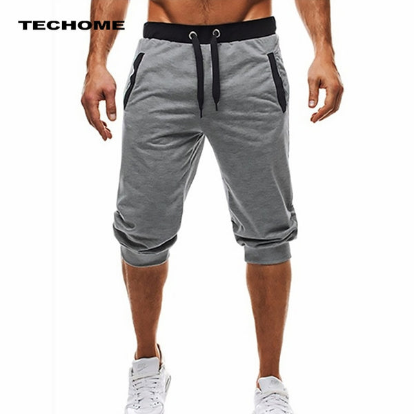 Summer men Leisure Men Knee Length Shorts Color Patchwork Joggers Short Sweatpants Trousers Men Bermuda Shorts roupa masculina