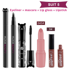 4pcs/set Cat Makeup Sets Including Lipstick, Eyeliner,Mascara, Eyeshadow, Makeup Kit Women Cosmetics Bag for Gifts