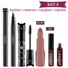 4pcs/set Cat Makeup Sets Including Lipstick, Eyeliner,Mascara, Eyeshadow, Makeup Kit Women Cosmetics Bag for Gifts