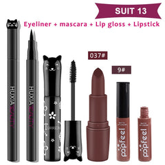 4pcs/set Cat Makeup Sets Including Lipstick, Eyeliner,Mascara, Eyeshadow, Makeup Kit Women Cosmetics Bag for Gifts