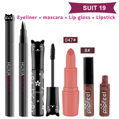 4pcs/set Cat Makeup Sets Including Lipstick, Eyeliner,Mascara, Eyeshadow, Makeup Kit Women Cosmetics Bag for Gifts