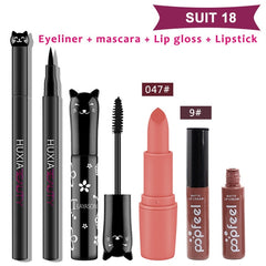 4pcs/set Cat Makeup Sets Including Lipstick, Eyeliner,Mascara, Eyeshadow, Makeup Kit Women Cosmetics Bag for Gifts