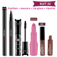 4pcs/set Cat Makeup Sets Including Lipstick, Eyeliner,Mascara, Eyeshadow, Makeup Kit Women Cosmetics Bag for Gifts