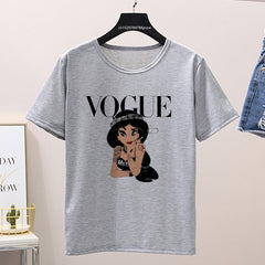 Women 2020 Summer Graphic Tee Shirt Femme Funny Princess Vogue Harajuku T Shirt Korean Tops Kawaii Streetwear Camiseta Mujer