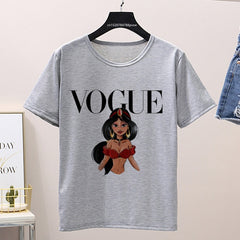 Women 2020 Summer Graphic Tee Shirt Femme Funny Princess Vogue Harajuku T Shirt Korean Tops Kawaii Streetwear Camiseta Mujer