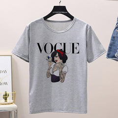 Women 2020 Summer Graphic Tee Shirt Femme Funny Princess Vogue Harajuku T Shirt Korean Tops Kawaii Streetwear Camiseta Mujer