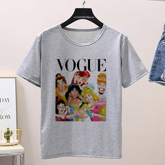 Women 2020 Summer Graphic Tee Shirt Femme Funny Princess Vogue Harajuku T Shirt Korean Tops Kawaii Streetwear Camiseta Mujer