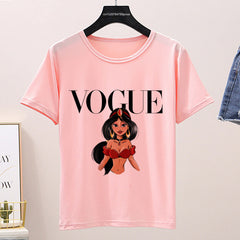 Women 2020 Summer Graphic Tee Shirt Femme Funny Princess Vogue Harajuku T Shirt Korean Tops Kawaii Streetwear Camiseta Mujer