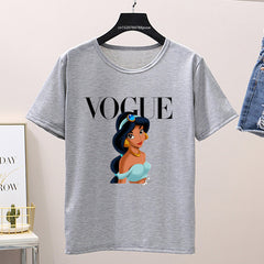 Women 2020 Summer Graphic Tee Shirt Femme Funny Princess Vogue Harajuku T Shirt Korean Tops Kawaii Streetwear Camiseta Mujer