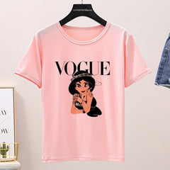 Women 2020 Summer Graphic Tee Shirt Femme Funny Princess Vogue Harajuku T Shirt Korean Tops Kawaii Streetwear Camiseta Mujer