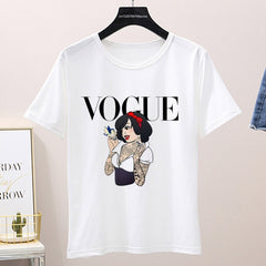 Women 2020 Summer Graphic Tee Shirt Femme Funny Princess Vogue Harajuku T Shirt Korean Tops Kawaii Streetwear Camiseta Mujer