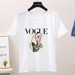 Women 2020 Summer Graphic Tee Shirt Femme Funny Princess Vogue Harajuku T Shirt Korean Tops Kawaii Streetwear Camiseta Mujer