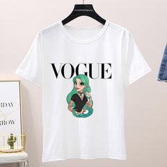 Women 2020 Summer Graphic Tee Shirt Femme Funny Princess Vogue Harajuku T Shirt Korean Tops Kawaii Streetwear Camiseta Mujer