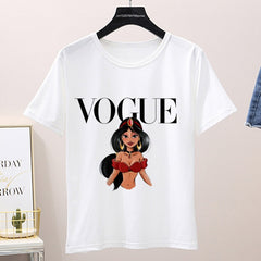 Women 2020 Summer Graphic Tee Shirt Femme Funny Princess Vogue Harajuku T Shirt Korean Tops Kawaii Streetwear Camiseta Mujer