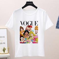 Women 2020 Summer Graphic Tee Shirt Femme Funny Princess Vogue Harajuku T Shirt Korean Tops Kawaii Streetwear Camiseta Mujer