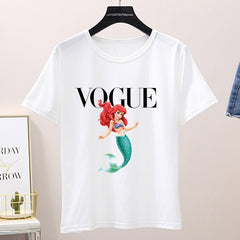 Women 2020 Summer Graphic Tee Shirt Femme Funny Princess Vogue Harajuku T Shirt Korean Tops Kawaii Streetwear Camiseta Mujer