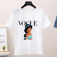 Women 2020 Summer Graphic Tee Shirt Femme Funny Princess Vogue Harajuku T Shirt Korean Tops Kawaii Streetwear Camiseta Mujer