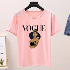 Women 2020 Summer Graphic Tee Shirt Femme Funny Princess Vogue Harajuku T Shirt Korean Tops Kawaii Streetwear Camiseta Mujer