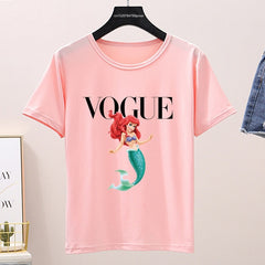 Women 2020 Summer Graphic Tee Shirt Femme Funny Princess Vogue Harajuku T Shirt Korean Tops Kawaii Streetwear Camiseta Mujer