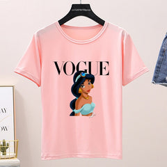 Women 2020 Summer Graphic Tee Shirt Femme Funny Princess Vogue Harajuku T Shirt Korean Tops Kawaii Streetwear Camiseta Mujer