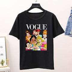 Women 2020 Summer Graphic Tee Shirt Femme Funny Princess Vogue Harajuku T Shirt Korean Tops Kawaii Streetwear Camiseta Mujer