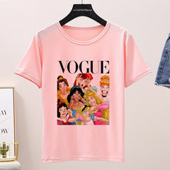 Women 2020 Summer Graphic Tee Shirt Femme Funny Princess Vogue Harajuku T Shirt Korean Tops Kawaii Streetwear Camiseta Mujer