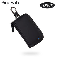 Genuine Leather Smart Men GPS Car Key Wallet Multifunction Keys Organizer Coin Purse Bag Small Housekeeper Key Holder Keychain Case