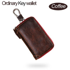 Genuine Leather Smart Men GPS Car Key Wallet Multifunction Keys Organizer Coin Purse Bag Small Housekeeper Key Holder Keychain Case