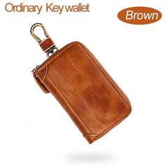 Genuine Leather Smart Men GPS Car Key Wallet Multifunction Keys Organizer Coin Purse Bag Small Housekeeper Key Holder Keychain Case