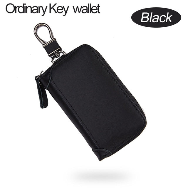 Genuine Leather Smart Men GPS Car Key Wallet Multifunction Keys Organizer Coin Purse Bag Small Housekeeper Key Holder Keychain Case