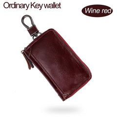 Genuine Leather Smart Men GPS Car Key Wallet Multifunction Keys Organizer Coin Purse Bag Small Housekeeper Key Holder Keychain Case