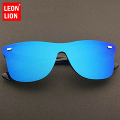 LeonLion Vintage Sunglasses Men Rimless Square Sunglasses Fashion Sunglasses Brand Woman Luxury Oculos De Sol Feminino