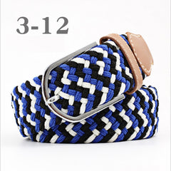 ZLD Hot Colors Men Women Casual Knitted pin buckle Belt Woven Canvas Elastic Stretch Belts Plain Webbing 2020 fashion 105-110cm