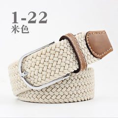 ZLD Hot Colors Men Women Casual Knitted pin buckle Belt Woven Canvas Elastic Stretch Belts Plain Webbing 2020 fashion 105-110cm