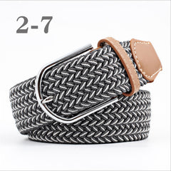 ZLD Hot Colors Men Women Casual Knitted pin buckle Belt Woven Canvas Elastic Stretch Belts Plain Webbing 2020 fashion 105-110cm