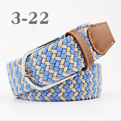 ZLD Hot Colors Men Women Casual Knitted pin buckle Belt Woven Canvas Elastic Stretch Belts Plain Webbing 2020 fashion 105-110cm